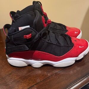 Jordan Kids' Black and Red Sneakers